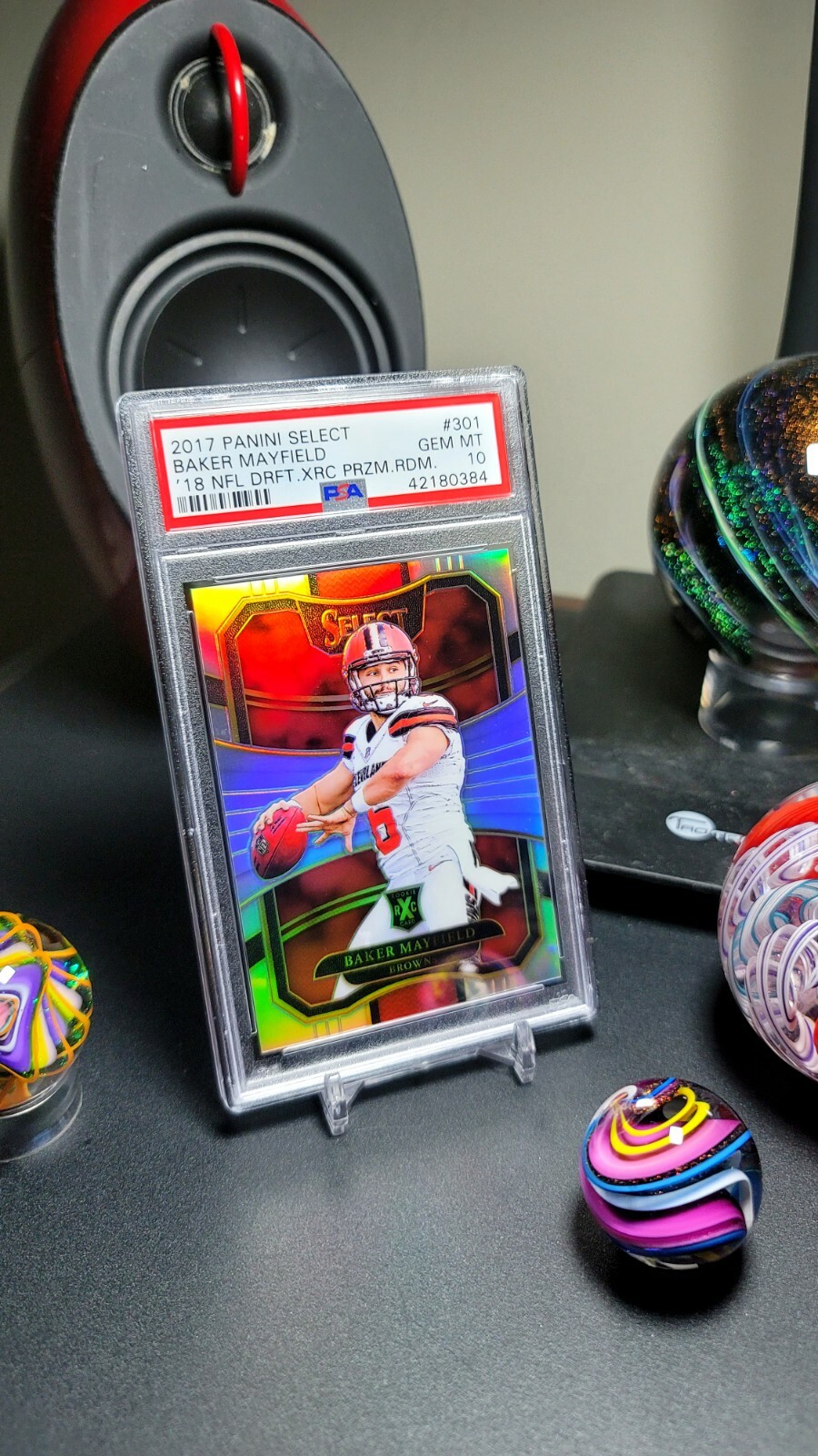 BAKER MAYFIELD 2017 SELECT PRIZM NFL DRAFT XRC RC #301 PSA 10 SIMPLY AWESOME