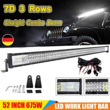 52pouces 675W LED Barre de Travail Rampe Triple Rangée Phare Offroad 4x4 SUV ATV