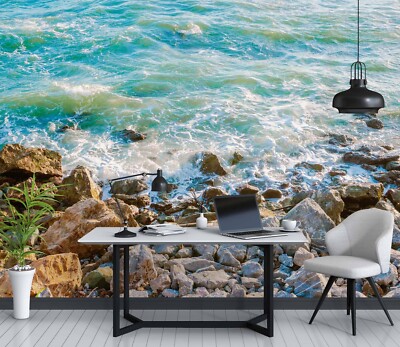 3D Stone Waves E2283 Wallpaper Mural Paper Wall Print Indoor Murals CA Honey