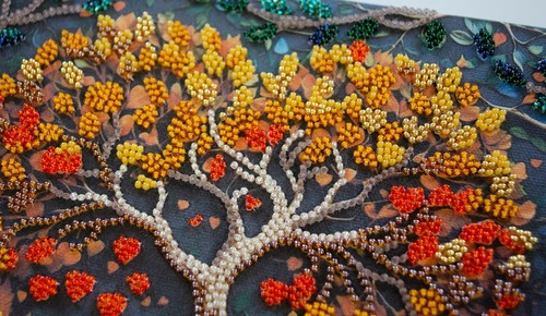 DIY Mid-sized Bead Embroidery Kit Heart Tree Beadwork Beaded Stitching Set - Picture 11 of 14