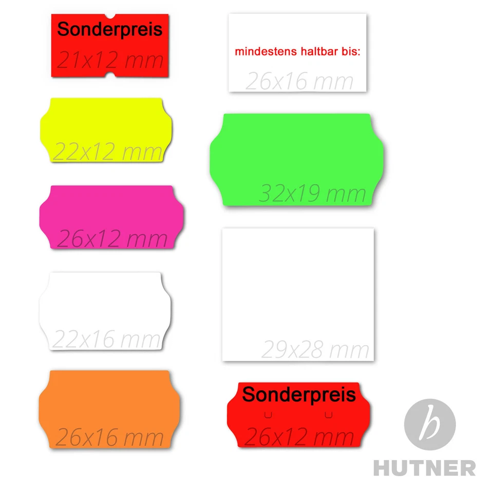 HUTNER TOP Preisetiketten Etiketten für Preisauszeichner Handauszeichner Klebeetiketten