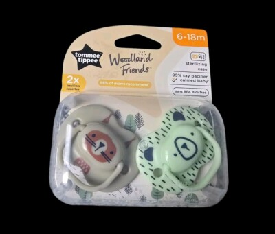 Tommee Tippee Woodland Friends Moda Pacifier 6-18 MNTHS Koala/Cat NEW