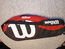 ¡NUEVO! PACK DE 6 BOLSAS DE TENIS WILSON Match II NEGRAS Y ROJAS Nuevas CON Etiquetas Portador