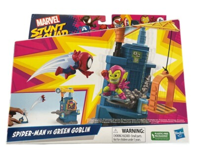 Marvel Stunt Squad Spider-Man vs Green Goblin Crane Smash Playset NEW Sealed