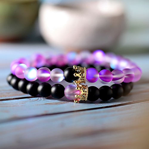 Couple His & Hers Distance Healing Bracelet Black Red Lava Bead Matching YinYang - Picture 150 of 156