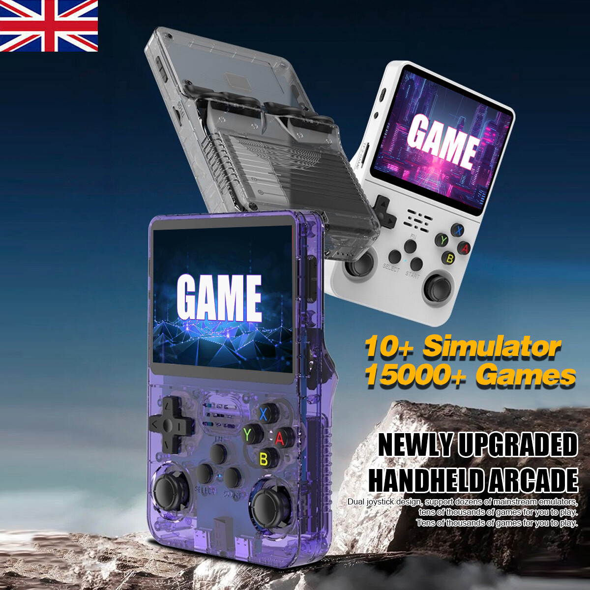 R36S Retro Handheld Game Console Emulator 64GB 15000+ Games Pocket Video  Player - Main Image