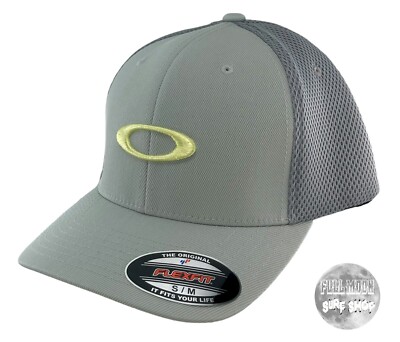 New Oakley Ellipse Golf Stone Gray Flex Fit Mens Cap Hat | eBay