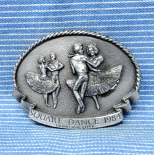 1984 Square Dance Belt Buckle  LE Commemorative Vtg Arroyo Grande    .TYC636