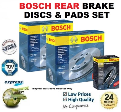 BOSCH REAR AXLE BRAKE DISCS + PADS SET for RENAULT TRAFIC II Box 2.5 dCi 2007-on