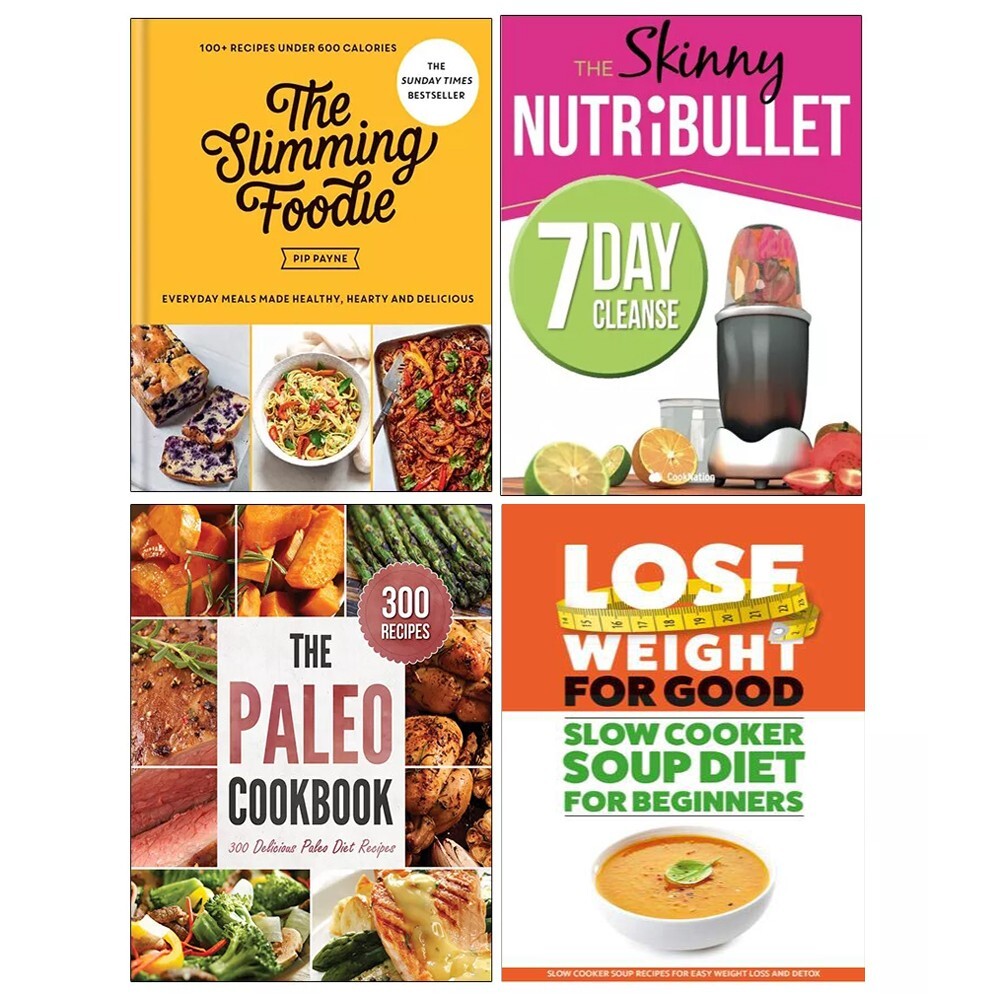 Slow Cooker Soup Diet, Nutribullet 7 Day Cleanse,Paleo, Slimming Foodie 4 Books