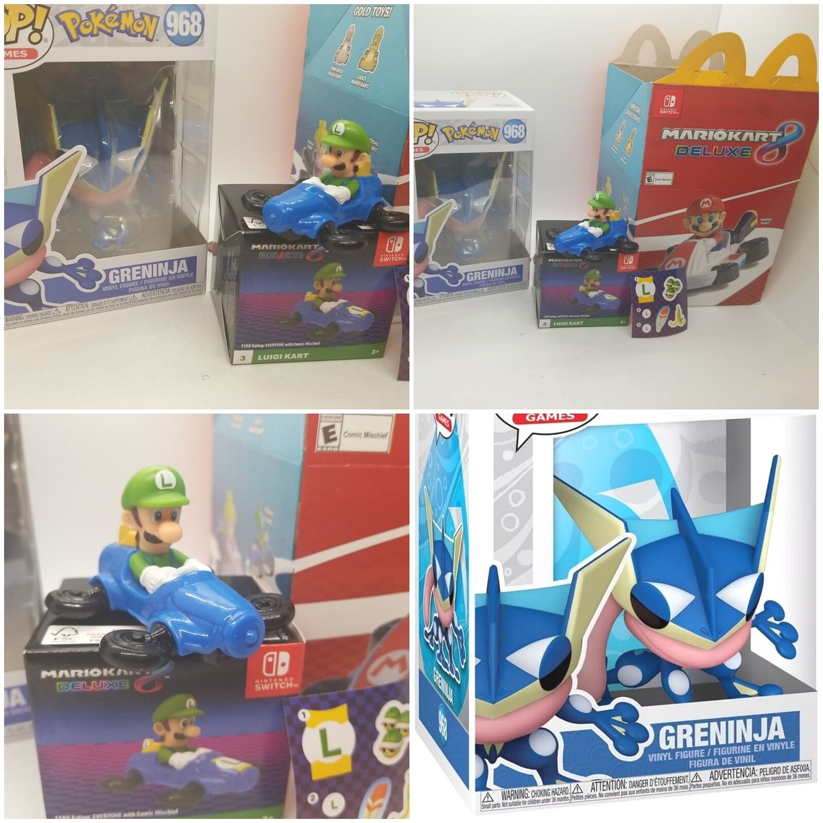POP X 6個+未開封1個　計7個セット Funko Pop! Pokémon Greninja #968 & LUIGI MARIO KART McDONALDS 2