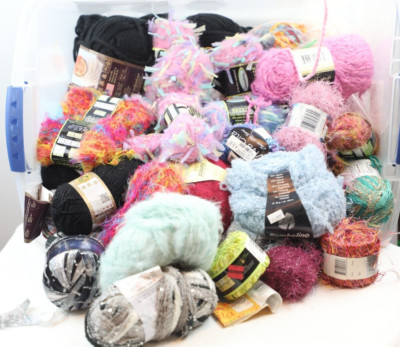 Huge Lot Yarn (70+) Colorful Multiple Brands