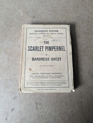 The Scarlet Pimpernel Baroness Orczy Buch 1919 historisch alt Tauchnitz Englisch