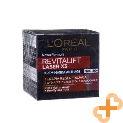 L'Oreal D/E REVITALIFT LASER Night Face Cream with 50ml Anti-aging 40+
