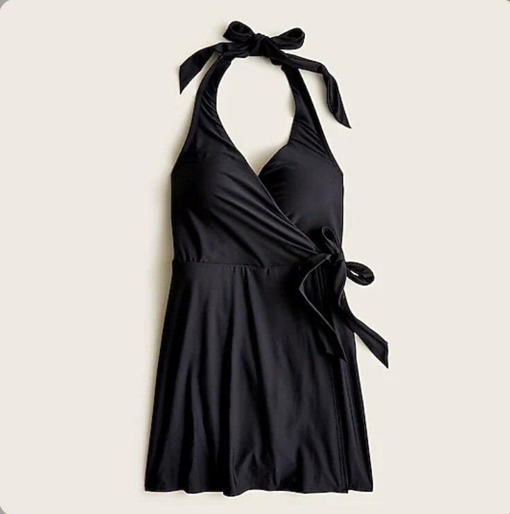 NWT J. Crew Women's NWT Halter Wrap Swim Dress - Black - Size 0 | eBay