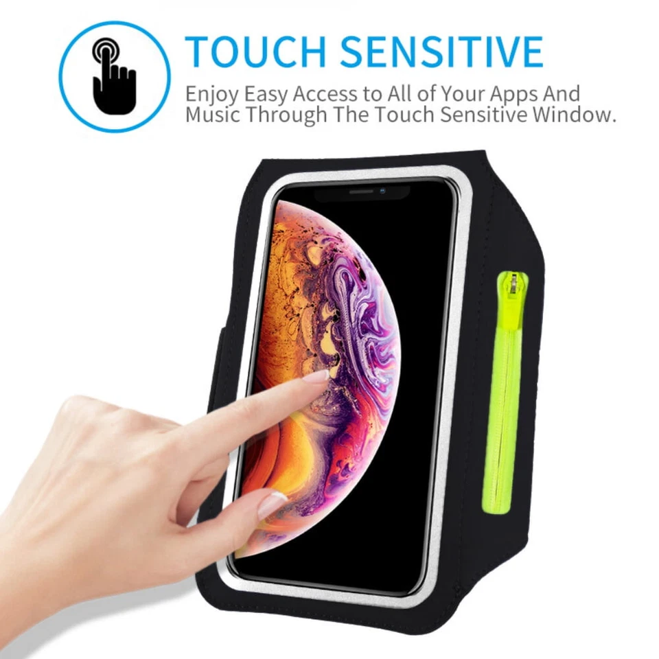 Universal Phone Armband Holder 6.5" with Card Slot & Adjustable Strap Gym Run GY - Image 3 of 4