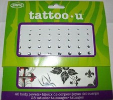 Tattoo - U, 28 Temporary Tattoos and 40 Body Jewels - True Love