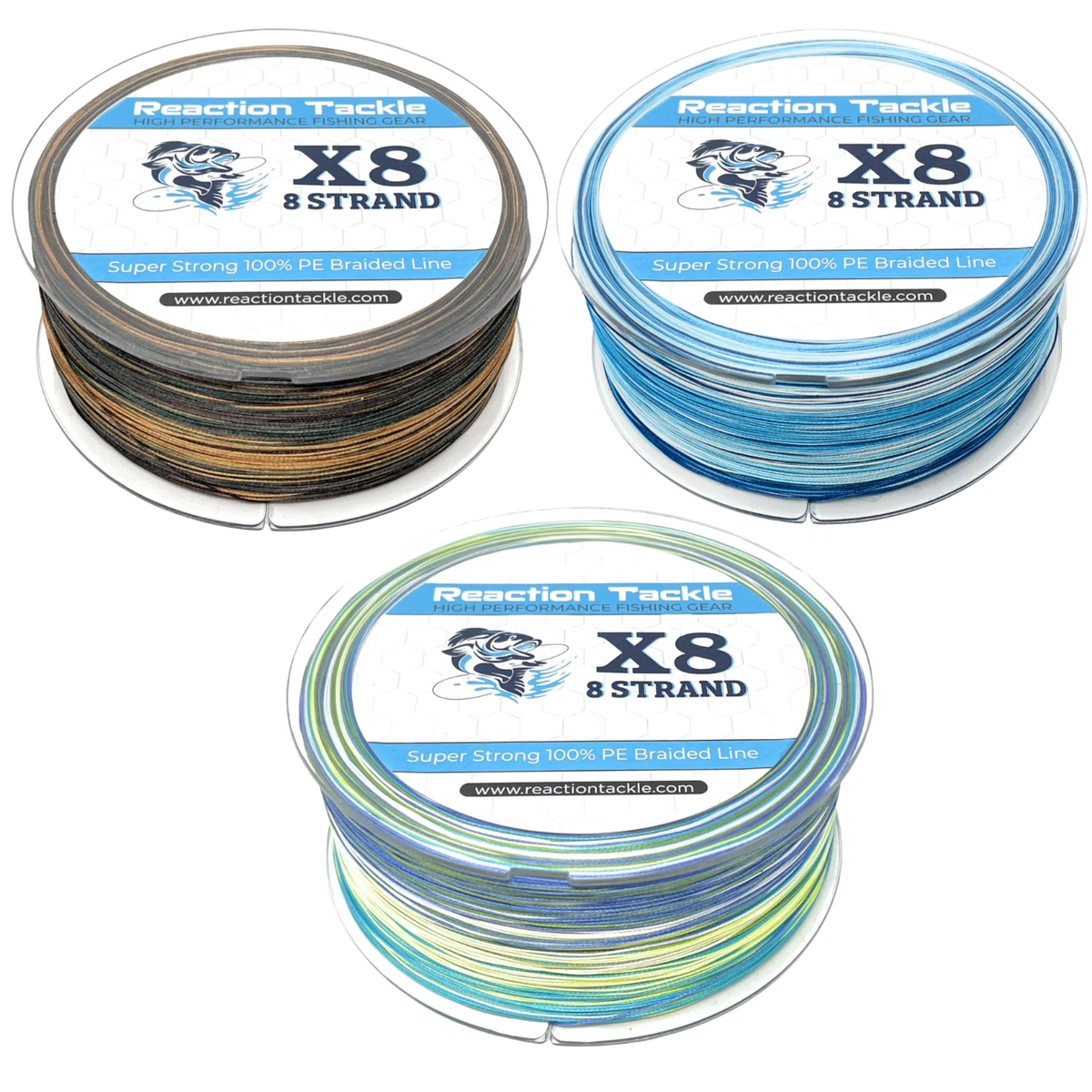 Reaction Tackle Pro Grade 8 Strand Braided Fishing Line Saltwater or  Freshwater