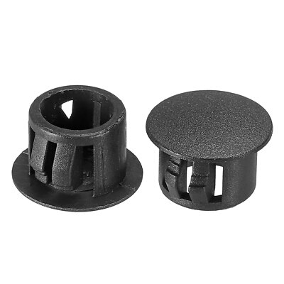 60Pcs 1/2'' Hole Plugs, Plastic Hole Plugs Circular Hole Plug Cover, Black