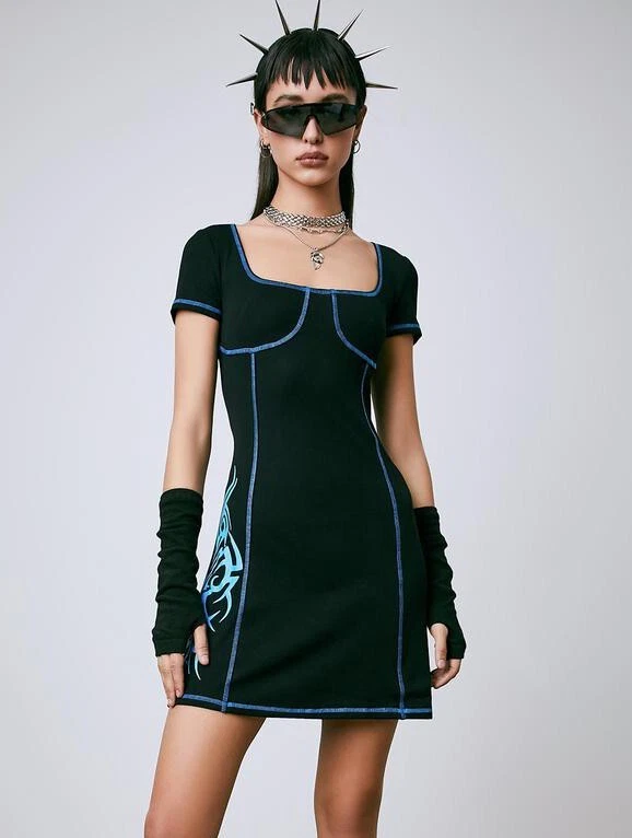 Cyber goth dress top