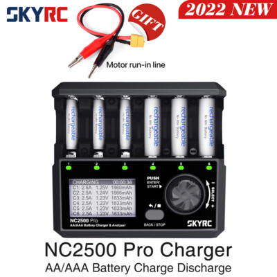 SKYRC NC2500 Pro 6 Slots AA AAA Batterie Ladegerät RC Motor Analysator 3 in 1
