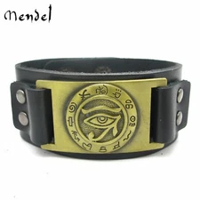 MENDEL Mens Egypt Egyptian Eye of Horus Ra Cuff Bracelet Men Revival Jewelry