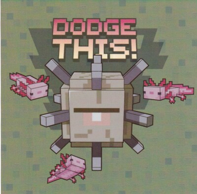 Panini Minecraft Treasure Sticker 2021 Limited Edition Block Karte Axolotl