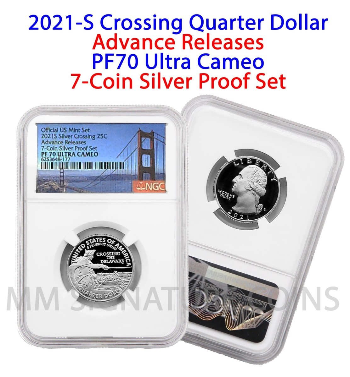 2021-S NGC PF70 Advance Releases Crossing silver Quarter