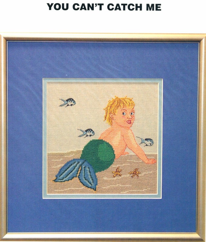 Generations Cross Stitch YOU CAN'T CATCH ME Cross Stitch Chart mermaid RARE