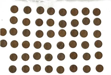 Lot of fifty (50) 1924 s circulated Lincoln wheat cents