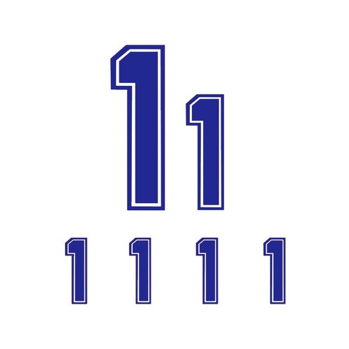 6pcs Set Bold Border Font Vinyl Heat Transfer Iron On Jersey Number Baseball - Picture 33 of 81