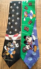 Vintage Mickey Mouse Men's Football And Soccer Ties Sports Lot Of 2 each