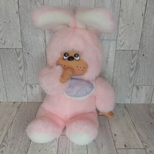 Monchhichi Pink Bunny Thumb Sucker Stuffed Plush Toy Rubber Face Excellent 1993