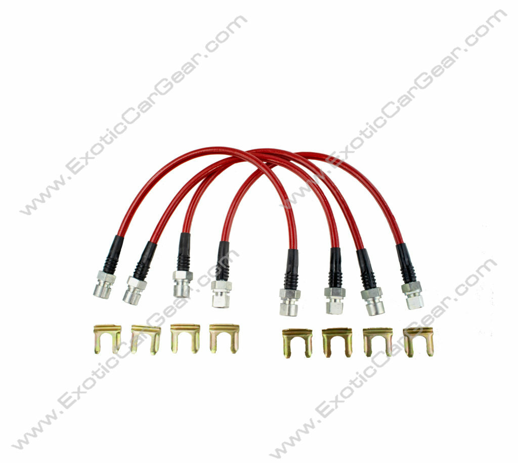Ferrari F355 Stainless Braided Brake Line Set, Custom Colors- Lifetime Warranty