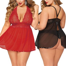 US FAST Women Sexy Lace Lingerie V-Neck Mini Dress Babydoll Underwear Nightwear
