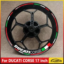 For DUCATI CORSE 17 inch Waterproof reflective wheel decals rim stickers stripes