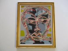 20" TSS PAINTING CONTEMPORARY MODERNIST AMERICAN ABSTRACT PORTRAIT POP ART FACE