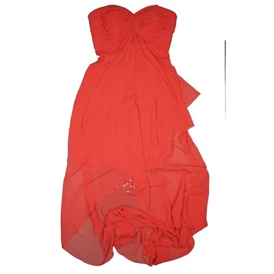 Laona Abend Cocktail Party Brautjungfern Kleid lang XXS 34 Lachs Rot NEU - Bild 1 von 3