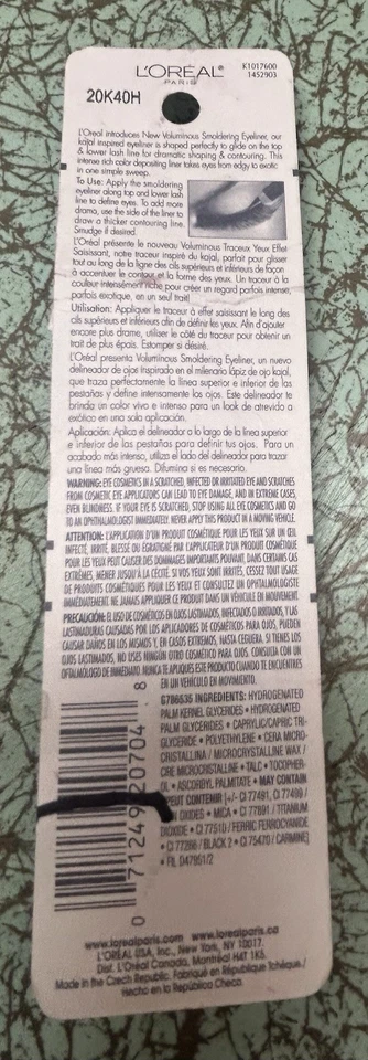 Loreal Voluminous Smoldering Wood Eyeliner Pencil 665 Grey - Image 3 of 3