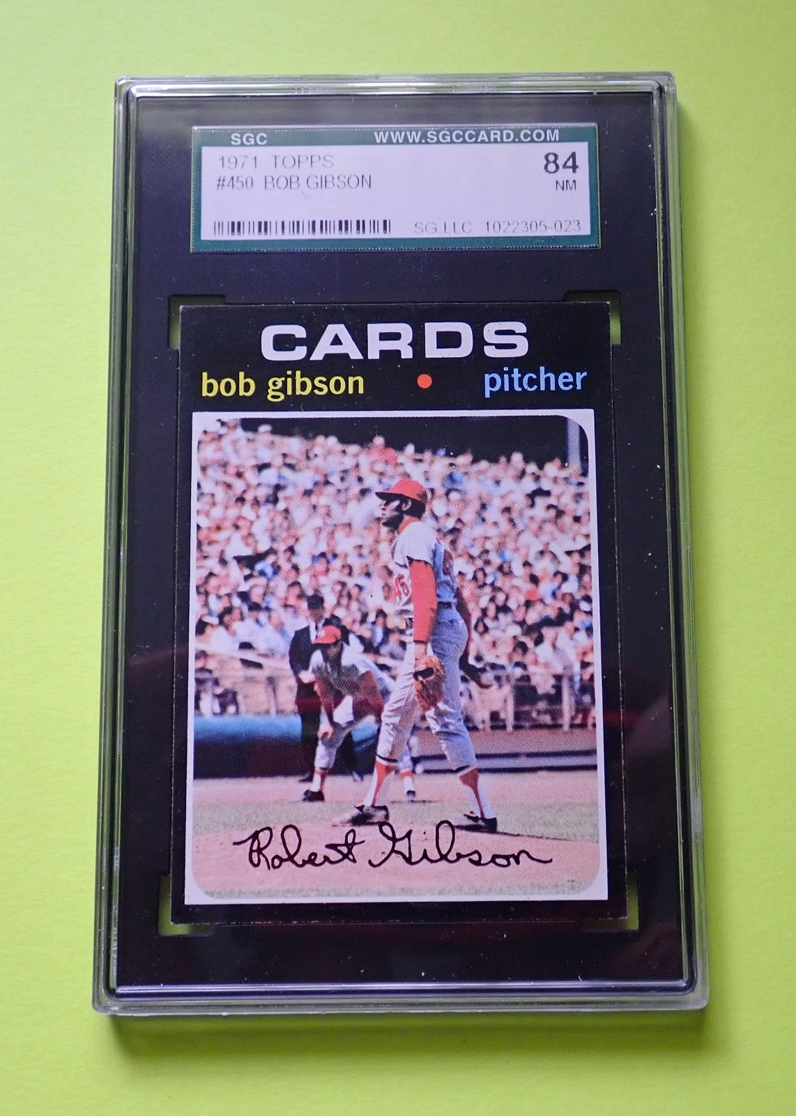 1971 Topps #450 BOB GIBSON St. Louis Cardinals CENTERED ** SGC 7 NM **