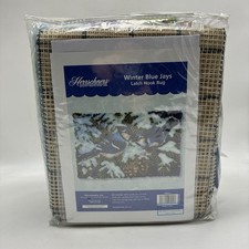 New Rug Latch Hook Kit 40 x 27 Rug HERRSCHNERS Winter Blue Jays 552217