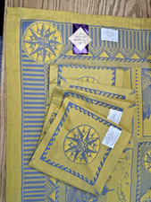 Le Jacquard Francais Tournesol Sunflower Tablecloth 63"x63" 4-Napkins Nautical