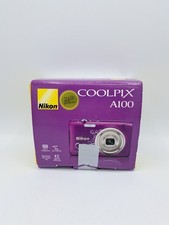 - BOX ONLY - Nikon coolpix a100 Rare Purple digital camera Compact Empty Box
