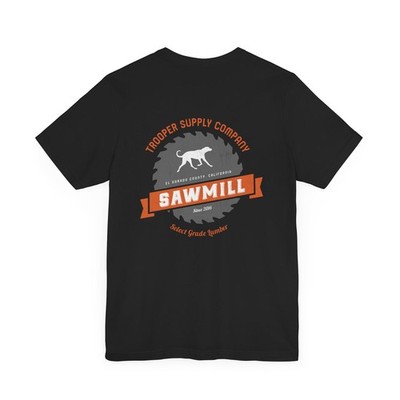Saw Mill - Short Sleeve Vintage-Style Canine Lumberjack Graphic Tee - Back