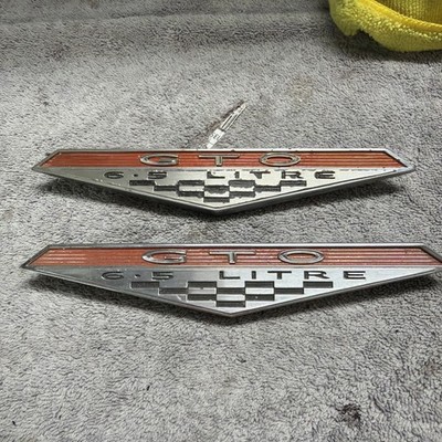 PONTIAC FENDER EMBLEM GTO 6.5 LITER trim 1968 1967 1966 1965 1964