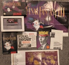 Final Fantasy III 3 SNES CIB Complete w/ Map, Poster, Reg FF6 FF3