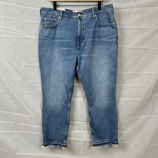 Everlane Original Cheeky Jean Womens 33 Short Straight Ankle Raw Hem High Rise