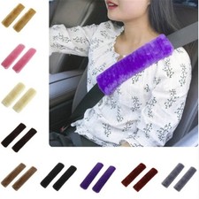 2Pcs Car Seat Belt Shoulder Protectors Plush Cover Pads Auto Interior Accessorie
