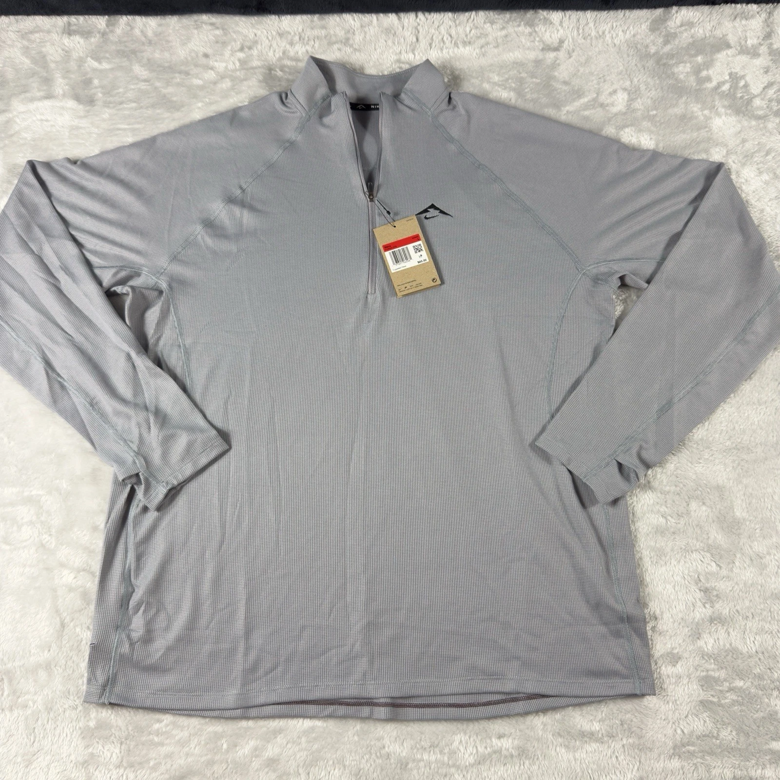 Nike Trail Dri-FIT 1/2-Zip Mid Layer Grey Running Top Size Large FV9994 078