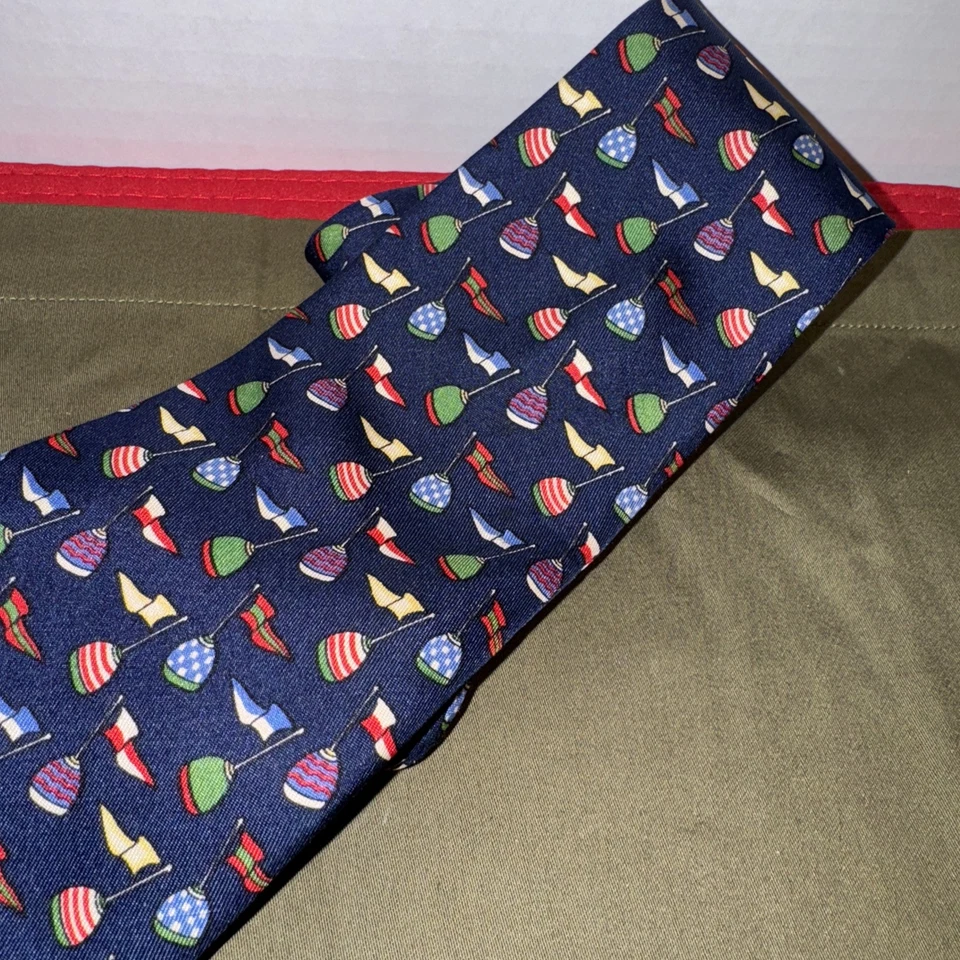 SALVATORE FERRAGAMO VINTAGE BANDERA BOYA MARINA CORBATA DEPORTIVA COLORES NEGROS ITALIA Foto 4 de 4